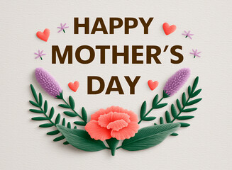 Happy Mother's Day card with red carnation
