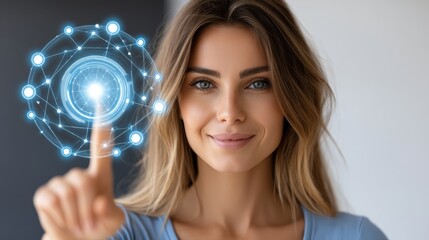 Woman exploring immersive virtual reality, a seamless interaction with the digital world