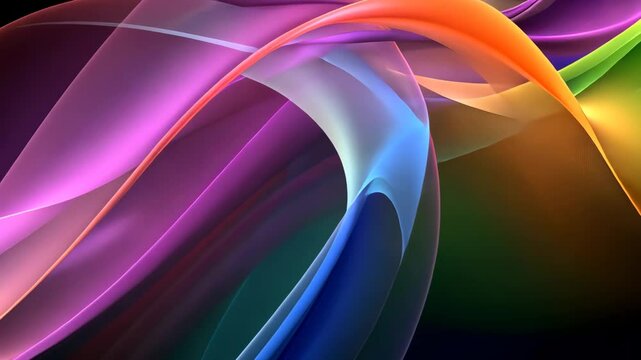 Flie&szlig;ende Goldene Violette Farbenschleifen Animation