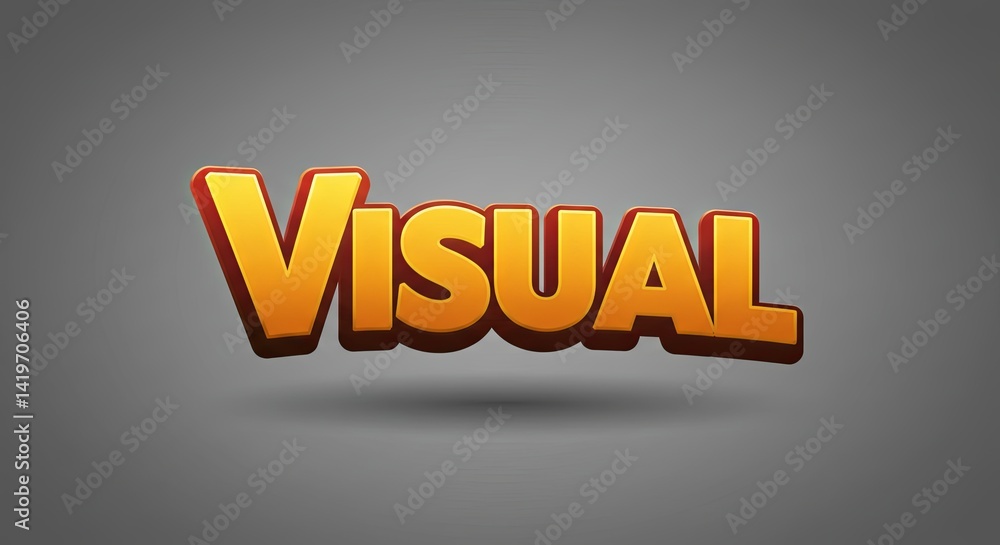 Poster Visual is a word that is written in orange letters on a gray background
