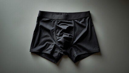 Black Boxer Briefs on Neutral Background