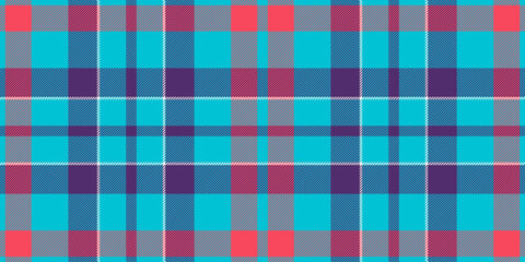Vibrant turquoise, pink, and purple plaid pattern.  Perfect for textile design, fashion, websites, or any project needing a cheerful, modern texture.