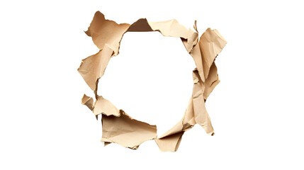Ragged Hole Torn Ripped Paper Isolated White Background