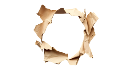 Ragged Hole Torn Ripped Paper Isolated White Background