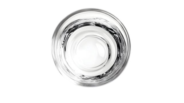 Top-Down View Water Glass Isolated White Background Stock Photo