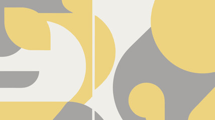 Abstract geometric vector, yellow gray white shapes