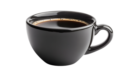 Professional Black Coffee Cup on White Background with Clipping Path for Designs