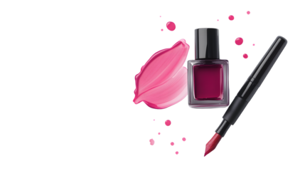 Professional Calligraphy Pen and Ink Bottle on White Background