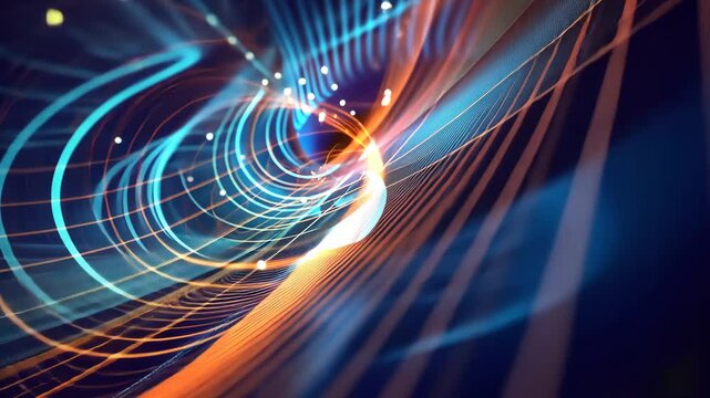 Futuristische Datenstrom Spiral Animation Technik Hintergrund