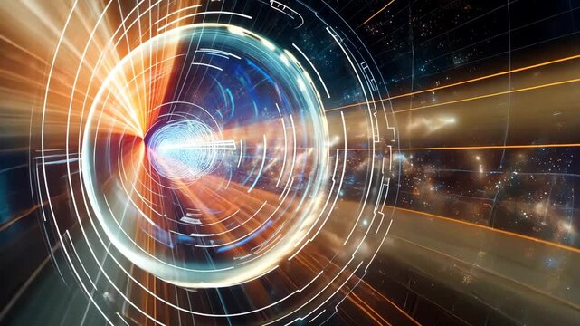 Futuristische Datenwirbel Technik Kreisanimation Hintergrund