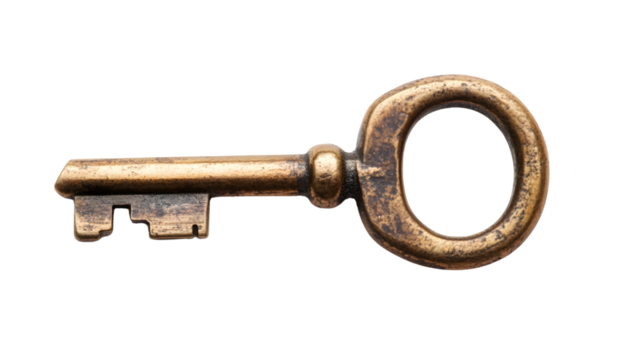 Secure Lock and Key on White Background for Professional Security Concepts