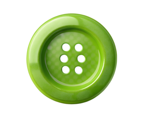 Green button mockup with clean white backdrop – isolated PNG format for graphic and product design