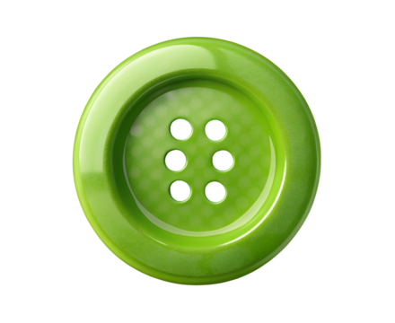 Green button mockup with clean white backdrop – isolated PNG format for graphic and product design