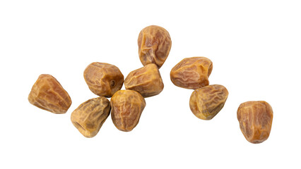 Sweet fresh sukkari dates isolated on transparent background