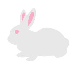 flat cartoon rabbit vector illustration isolated on white background