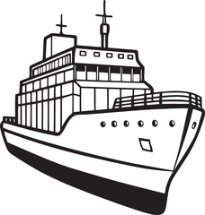 Fototapeta premium vector illustration of a ship, container vessel