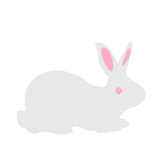 flat cartoon rabbit vector illustration isolated on white background