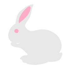flat cartoon rabbit vector illustration isolated on white background