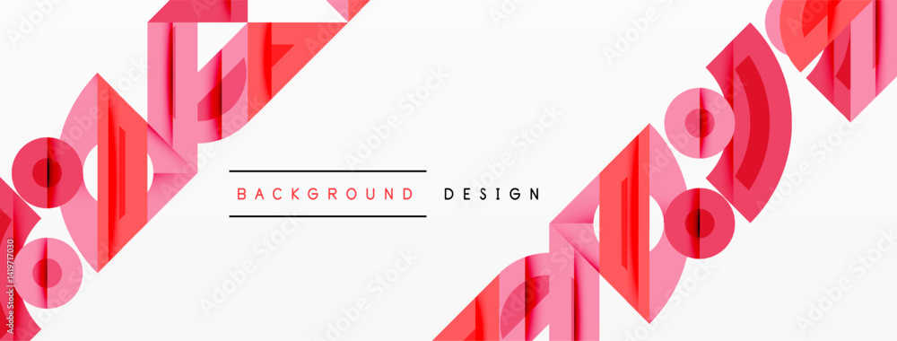 Poster abstract pink ribbons form dynamic pattern. minimalist design, clean lines, modern aesthetic. suitab
