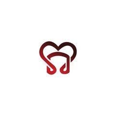 Love icon vector logo illustration design