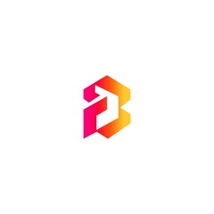 B premium gradient vector logo design