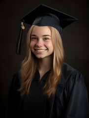 Studio Portraits of Diverse High School and College Graduates in Cap and Gown – Smiling Students in Graduation Attire for Academic and Editorial Use