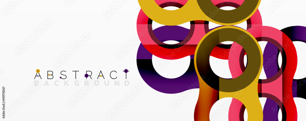 Leinwandbilder Colorful overlapping circles create modern abstract design. Bright hues blend, forming dynamic visual texture.