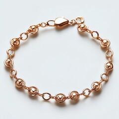 Obraz premium Elegant Rose Gold Bracelet with Delicate Circles and Beads, a Stunning Accessory for Any Occasion