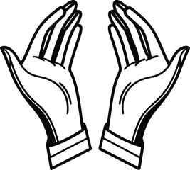 Fototapeta premium Elegant, symmetrical hand gesture, perfect for spiritual or vintage design.