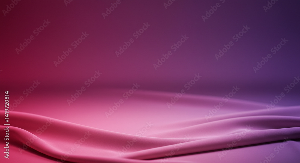 Poster soft pink and purple fabric draped with smooth curves creating a gentle and elegant background scene