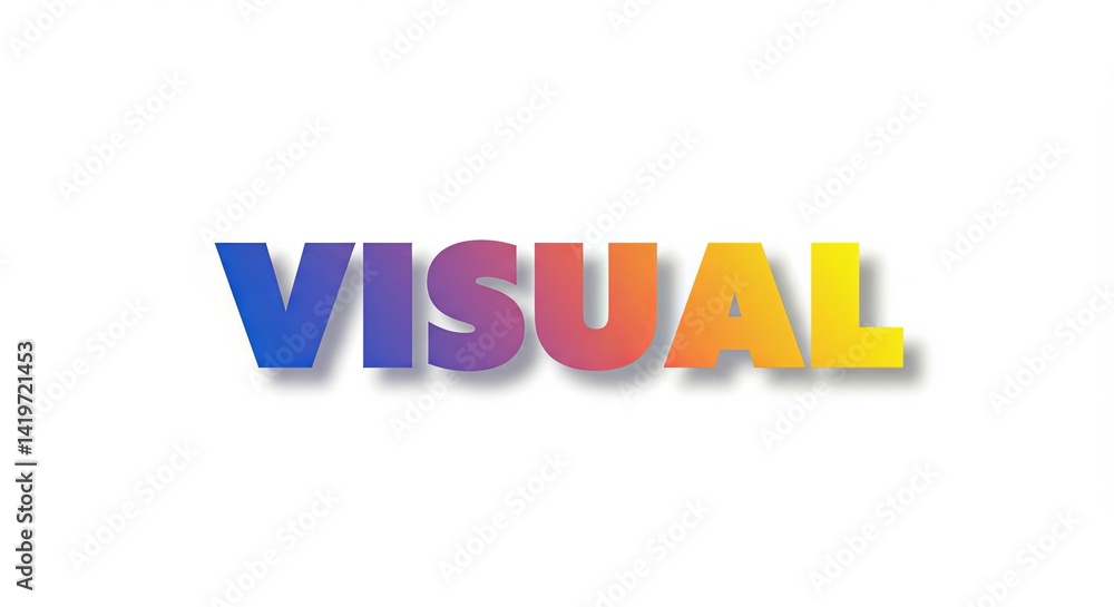 Aufkleber Visual is a word that is written in a colorful font