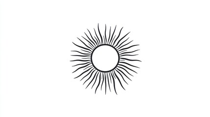 Fototapeta premium Simple sun graphic on white background