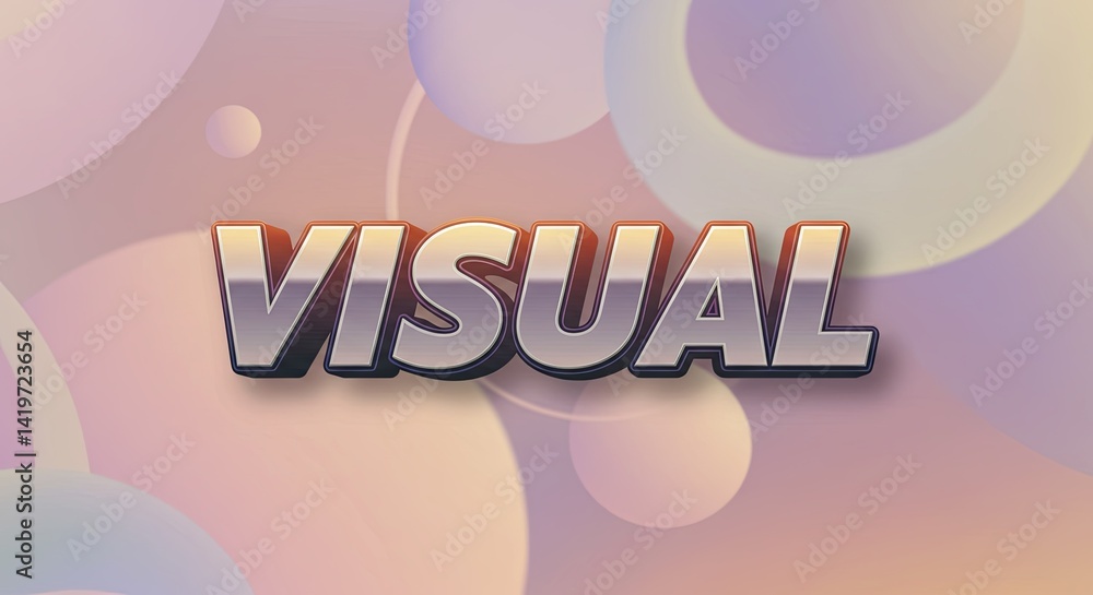 Aufkleber Visual is a word that is written in a bold font on a colorful background