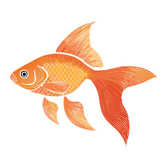 Gold Fish - Vector Illustration