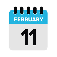 Obraz premium february 11 calendar icon reminder Vector design Illustration.
