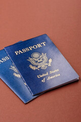 US passport for travelling, flying and doing business. USA document