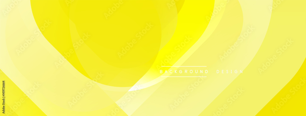 Poster Yellow abstract layers create soft, flowing visual. Minimalist design, gentle gradients, modern aesthetic. Background suitable for digital projects.