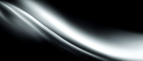 Abstract White Light Wave on Transparent Background Smooth Elegant Flow Design