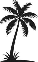 Fototapeta premium Tropical Palm Tree Silhouette Vector – Summer Beach Paradise Illustration