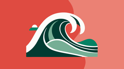 Stylized ocean wave vector, bold color blocks