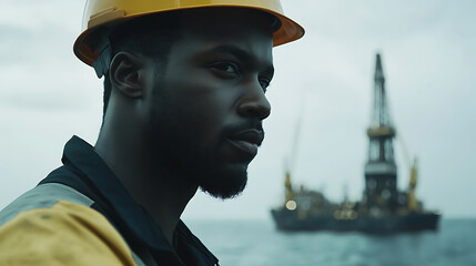 A male offshore worker troubleshooting electrical systems on the rig. Featuring technical skills and focus