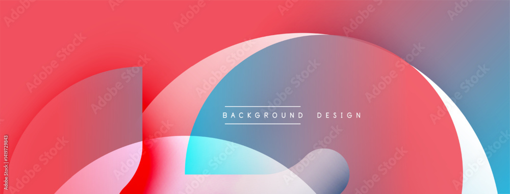 Aufkleber abstract fluid shapes, vibrant colors blend. modern design, smooth gradients create dynamic composit