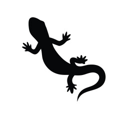 Lizard Silhouette Vector Set - Minimalist Black Gecko and Reptile Illustrations.