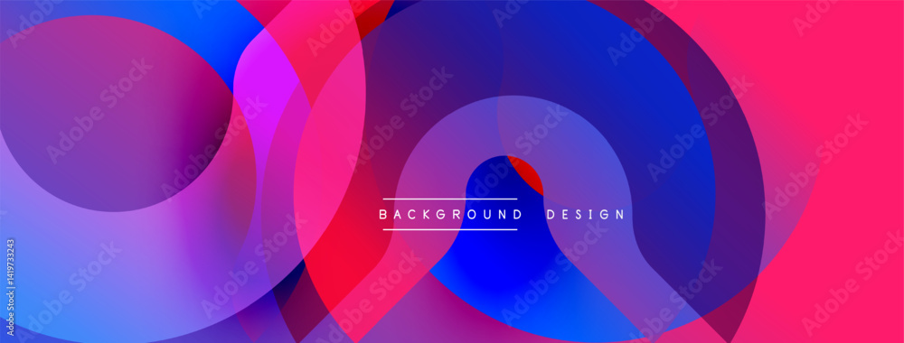 Aufkleber Abstract colorful overlapping circles create dynamic visual effect. Modern gradient design suitable for backgrounds, presentations.