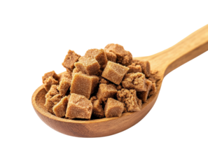 Preparing brown sugar cubes kitchen food bright isolated on transparent background