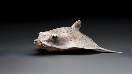 Obraz premium Spotted Fish Ray Against Dark Background