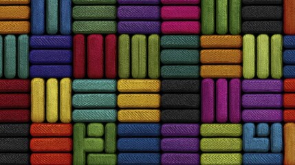 Geometric rectangle pattern, various bright colors - modern angles rectangle