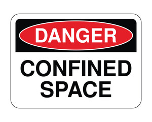 Confined Space Warning Sign, Hazard Alert, Restricted Entry, Workplace Safety Measures – High Quality Vectorial Stock Image