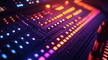 Obraz premium light grid flow pulsing with rhythm over creative dashboard background