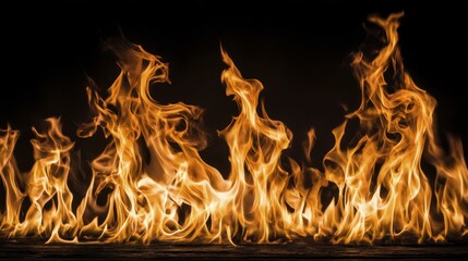 Obraz premium Dark ominous black flames burning intense-1 - destruction charred danger heat hellish